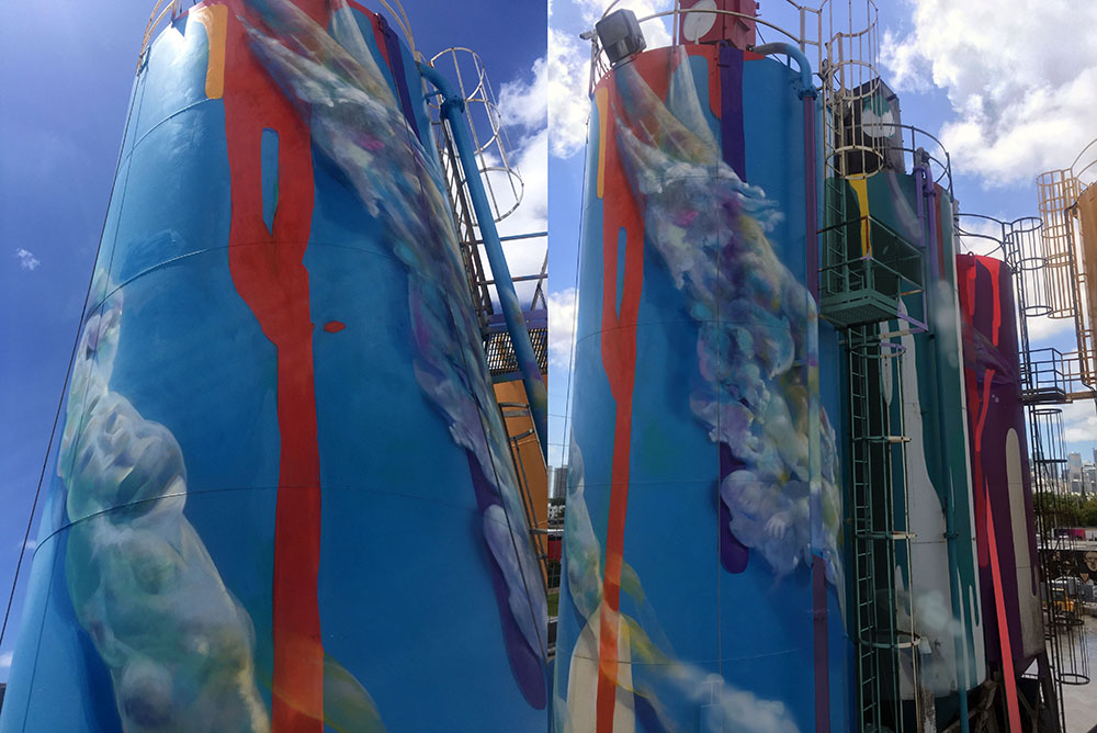 Conceptual site specific spray can art installation in Wynwood by Daniel Fila Krave