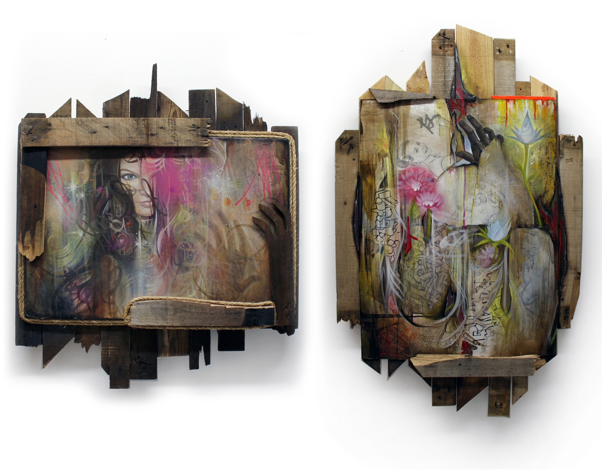 paintings on found objects Fila